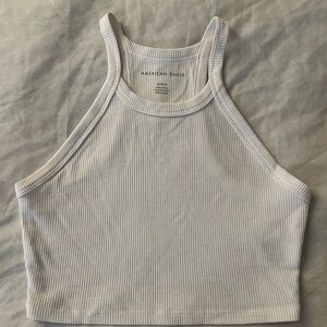American Eagle white cropped tank top. Size M